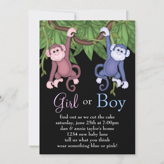 Invitaciones para la fiesta de revelación de géner (Anverso)