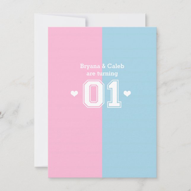 Invitaciones para la fiesta del 1er cumpleaños de  (Anverso)