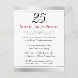 Invitaciones para la fiesta del 25º aniversario de