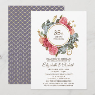 Invitaciones para la fiesta del 35 aniversario de