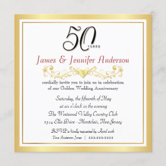 Invitaciones para la Fiesta del 50 Aniversario de 