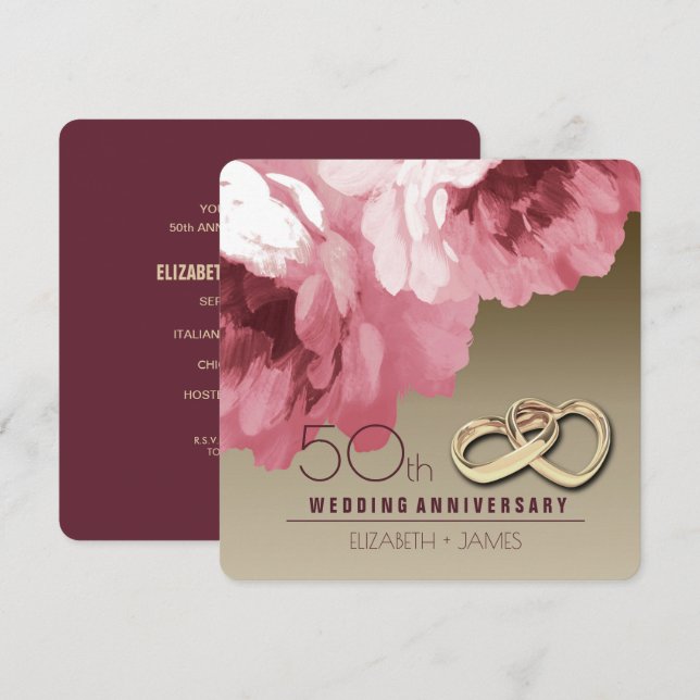 Invitaciones para la Fiesta del 50 Aniversario de  (Anverso / Reverso)