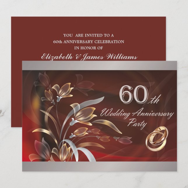 Invitaciones para la fiesta del 60 aniversario de  (Anverso / Reverso)