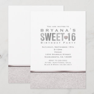 Invitaciones para la fiesta glam de cumpleaños 16