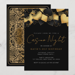 Invitaciones para la fiesta nocturna del casino de