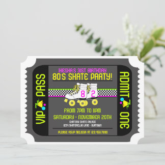 Invitaciones para la fiesta Rollerskate Ticket Sty
