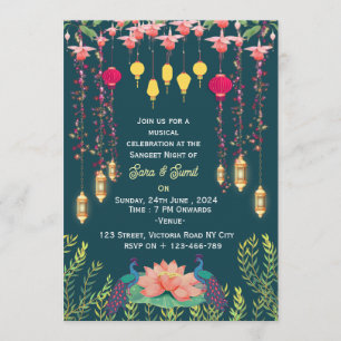 Invitaciones para la noche de Sangeet de la boda i