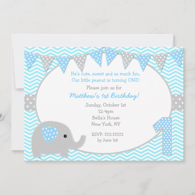 Invitaciones para la primera fiesta de cumpleaños  (Anverso)
