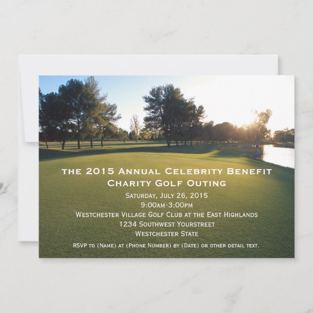 Invitaciones para la salida de golf escénica (Anverso)