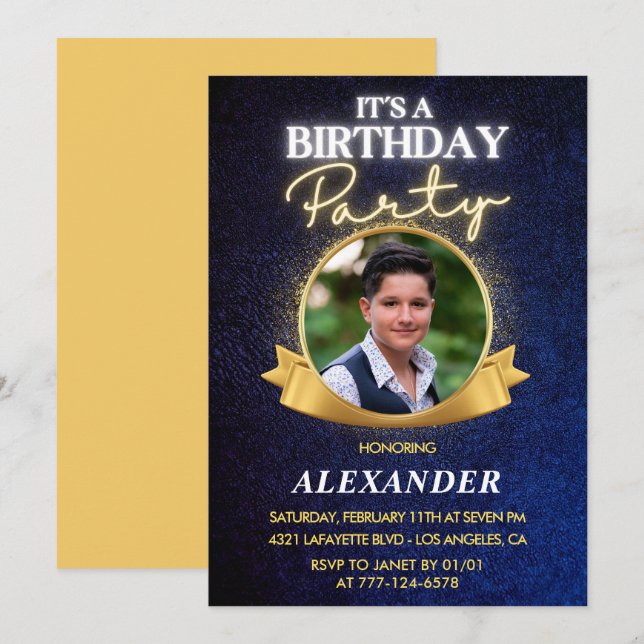 Invitaciones para los 16 años Moda elegante (Anverso / Reverso)