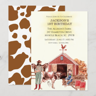Invitaciones para los animales de granja de cumple