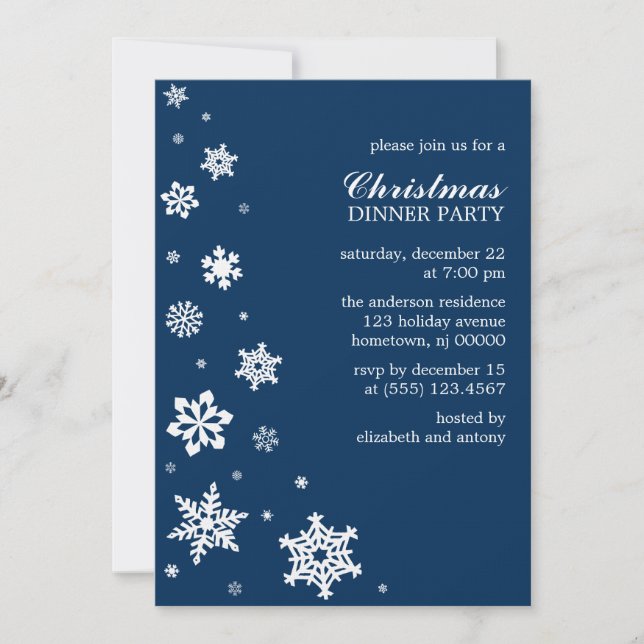 Invitaciones para los copos de nieve (Anverso)