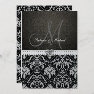 Invitaciones para matrimonio con Damasco metálico 