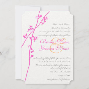 Invitaciones para matrimonio de ramas de flores ro