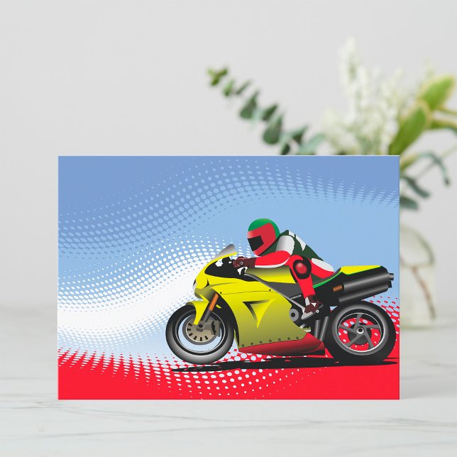 Invitaciones para motocicletas amarillas (Subido por el creador)