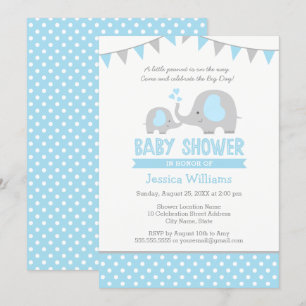 Invitaciones para niño a bañador de elefantes gris