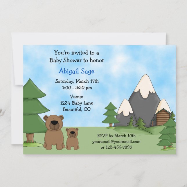 Invitaciones para niños con ducha de bebé en los o (Anverso)