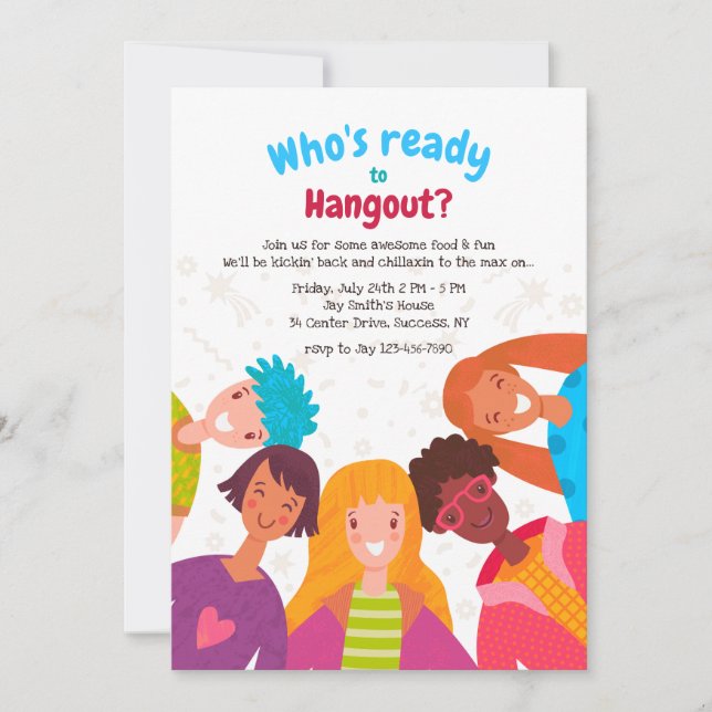 Invitaciones para niños sonrientes (Anverso)