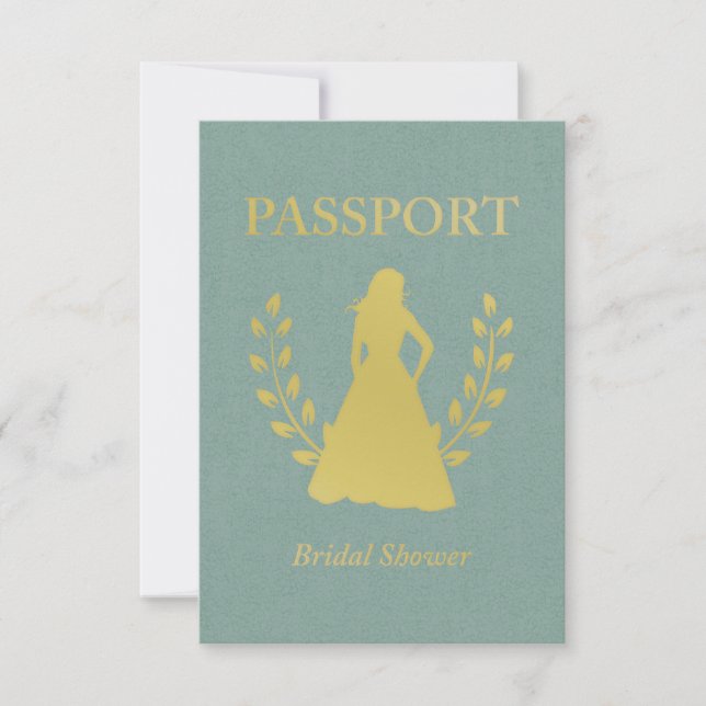 Invitaciones para pasaporte de ducha de novias (Anverso)