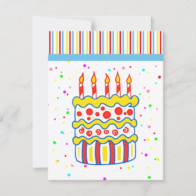 Invitaciones para pastel de cumpleaños (Anverso)