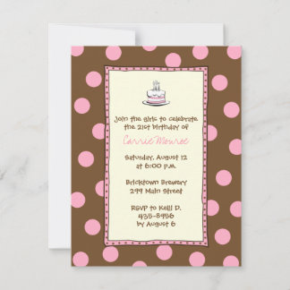 Invitaciones para pasteles de cerezo de chocolate