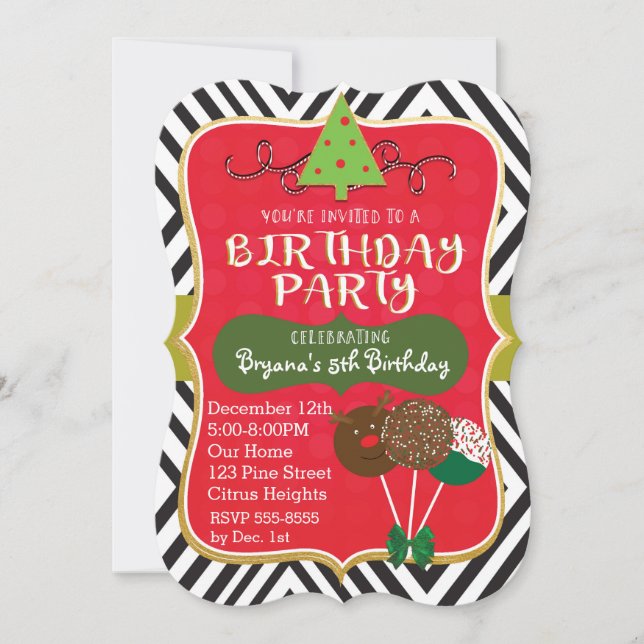Invitaciones para pasteles de fiesta de cumpleaños (Anverso)