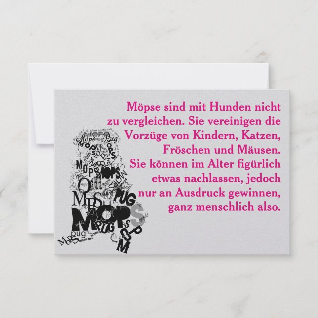 Invitaciones para perros pug (Anverso)