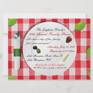Invitaciones para picnic de la familia Personaliza