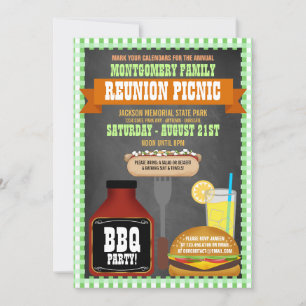 Invitaciones para Picnic de Reunión Familiar