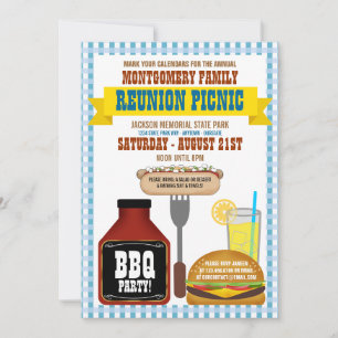 Invitaciones para Picnic de Reunión Familiar