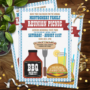 Invitaciones para Picnic de Reunión Familiar
