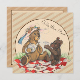 Invitaciones para picnic del oso de peluche