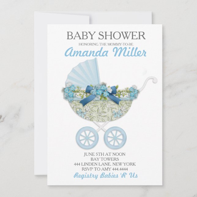 Invitaciones para portaequipajes de baño para bebé (Anverso)