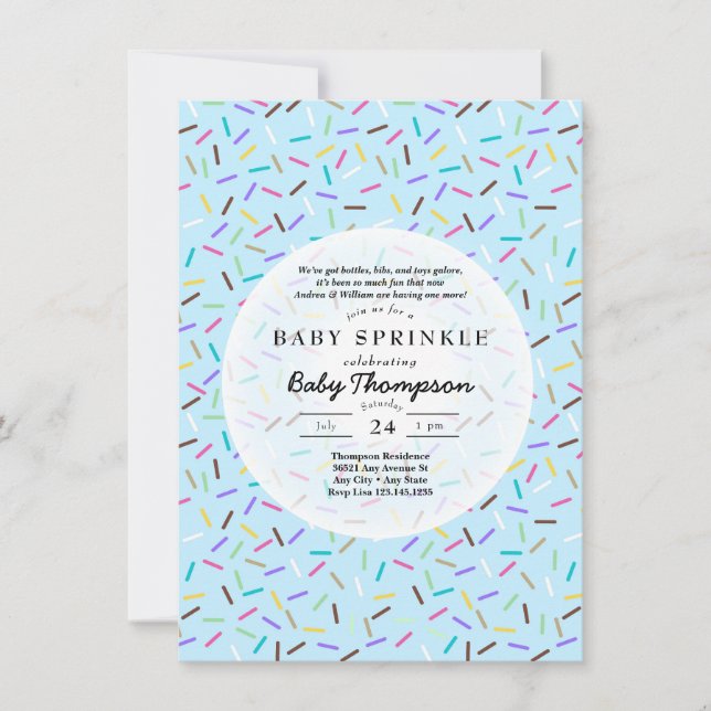 Invitaciones para Sprinkle de Bebe (Anverso)