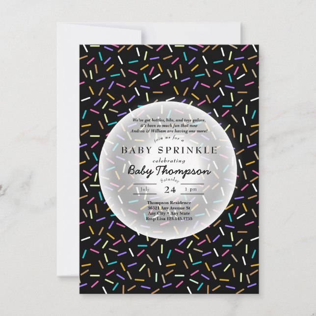 Invitaciones para Sprinkle de Bebe (Anverso)