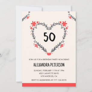 invitaciones para su cumpleaños número 50 florales