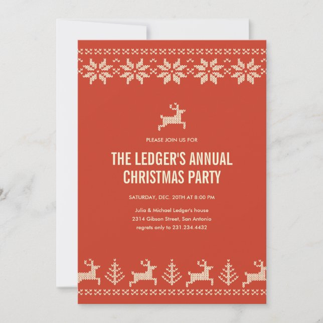 Invitaciones para suéter de Fiesta de Navidades mu (Anverso)