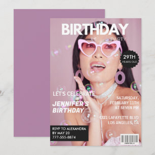 invitaciones para sus 29 cumpleaños con foto de re