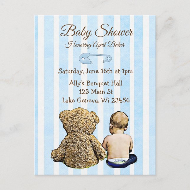 Invitaciones para tarjeta postal Baby Shower Baby  (Anverso)