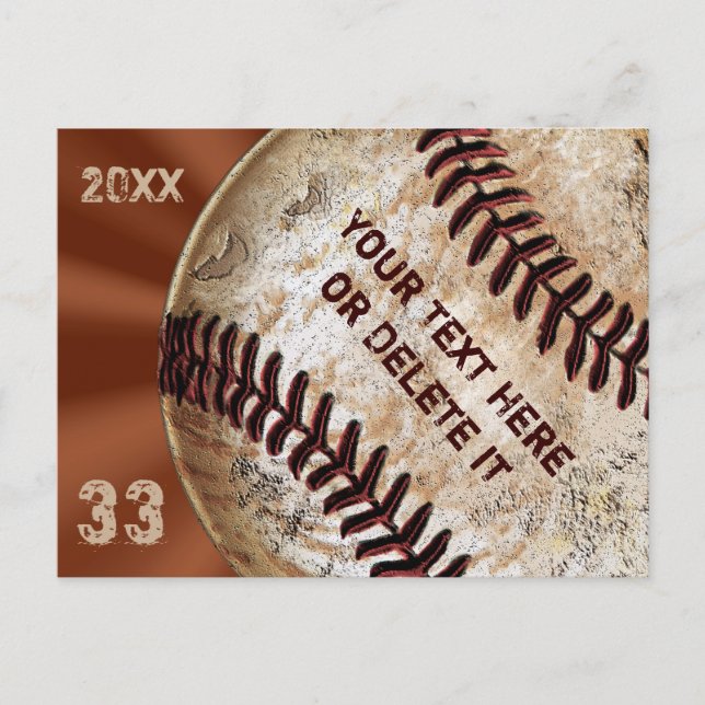 Invitaciones para tarjetas de correo de béisbol pe (Anverso)