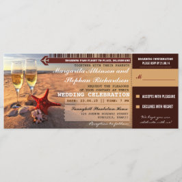 Invitaciones para tarjetas de embarque de boda de