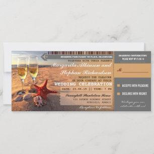 Invitaciones para tarjetas de embarque de boda de
