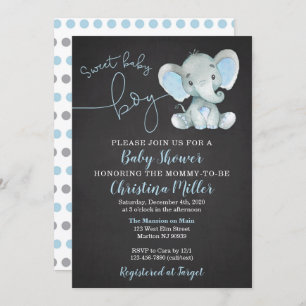 Invitaciones para un niño a la ducha de elefante
