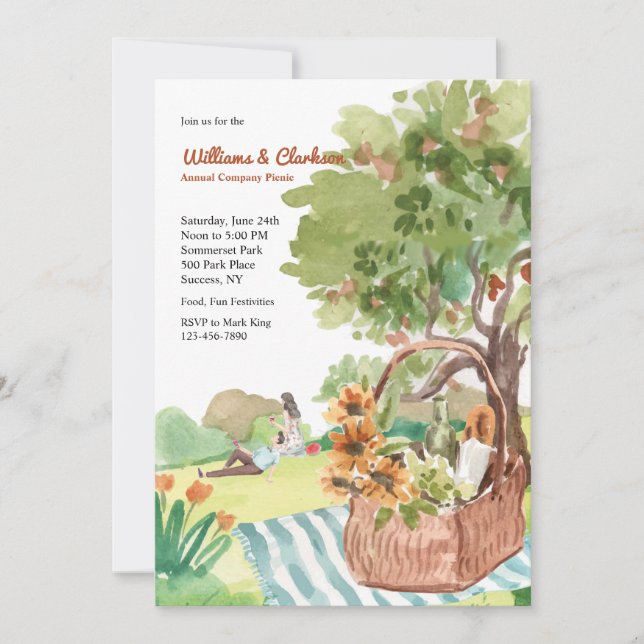 Invitaciones para un picnic (Anverso)