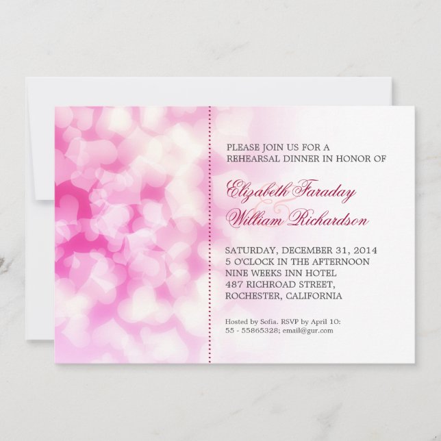 invitaciones para una cena de ensayo moderna (Anverso)