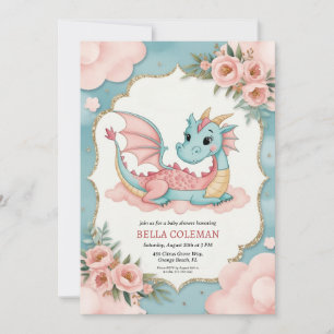 invitaciones para una ducha de bebé de dragón lind