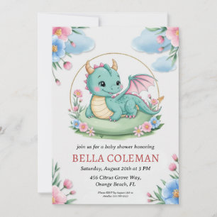 invitaciones para una ducha de bebé de dragón lind