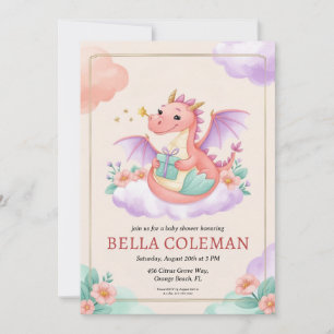 invitaciones para una ducha de bebé de dragón lind