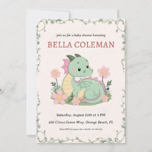 invitaciones para una ducha de bebé de dragón lind