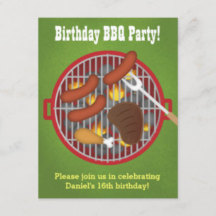 Invitaciones para una fiesta de BBQ en el patio tr